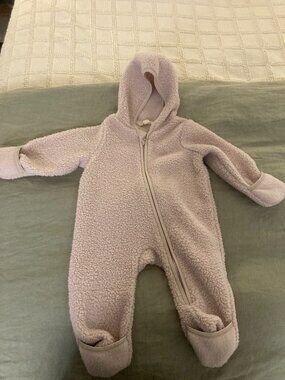 Burt's Bees Baby Girl Pink Lilac Pram Suit (3-6 Months)